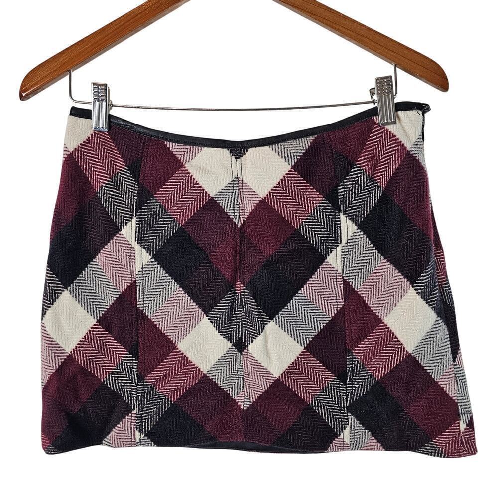 Free People Mini Skirt Womens Small Red Twiggy Herringbone Y2K Clueless Preppy